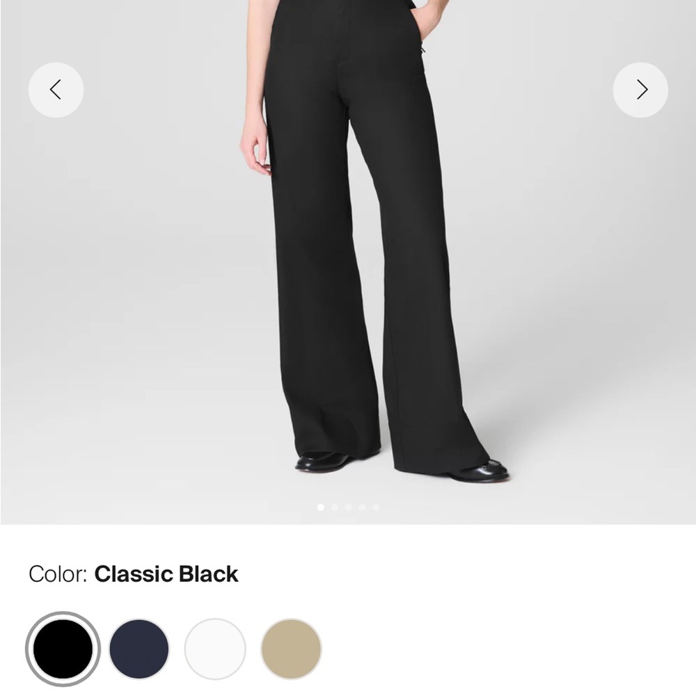 SPANX Black Wide-Leg Pants with Belt Loops